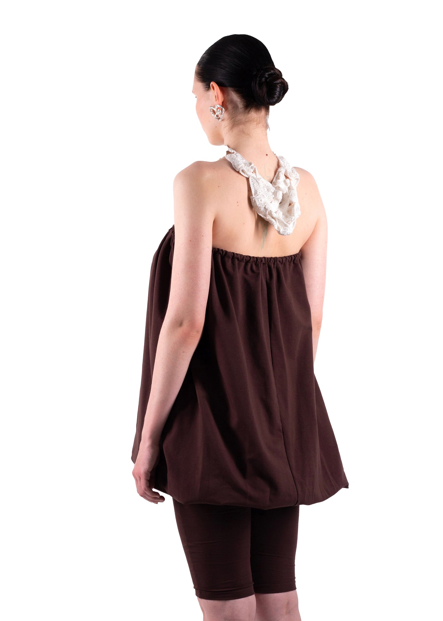 SS24 BUBBLE DRESS/SKIRT IN BROWN JERSEY