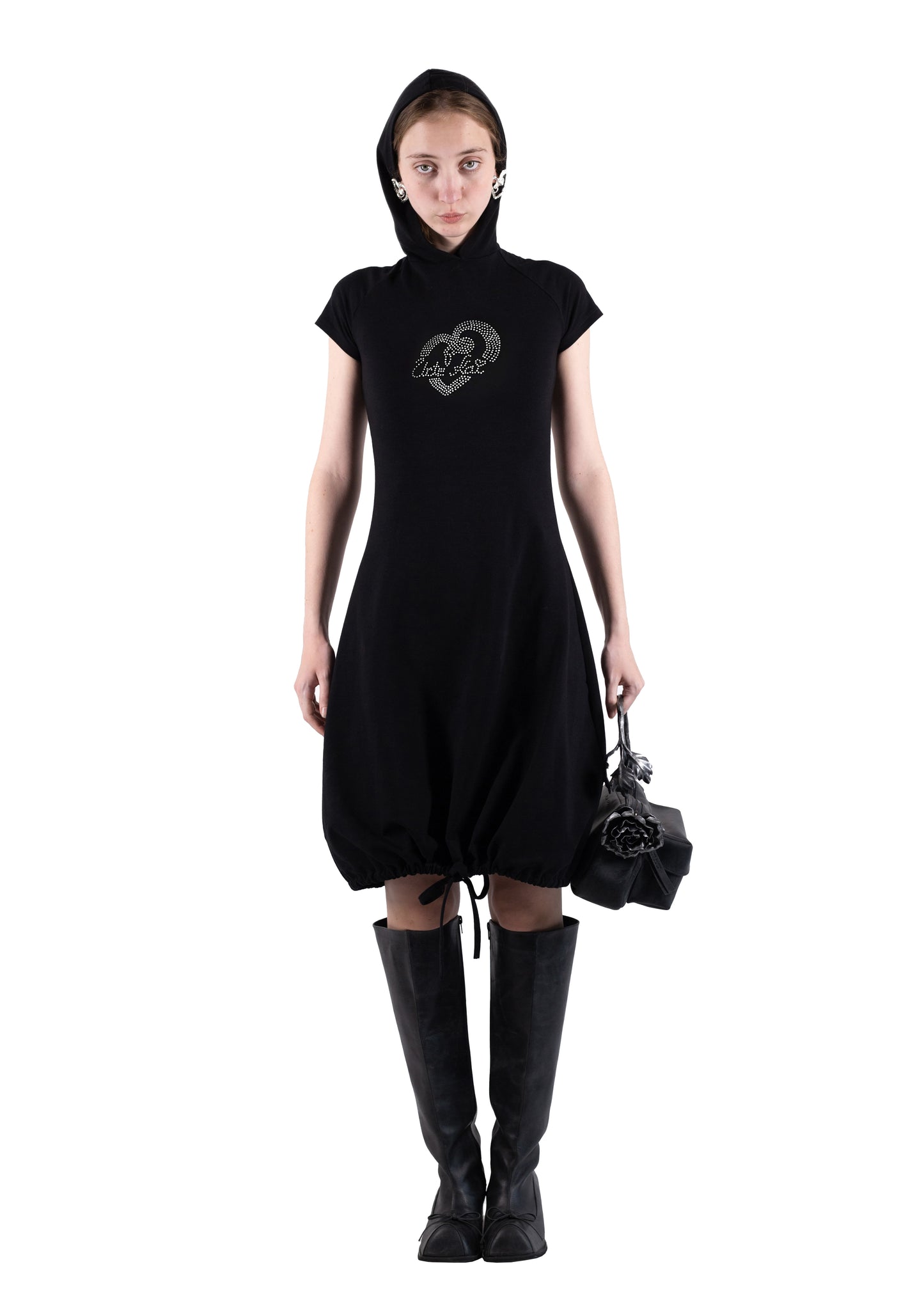 HOODED LOGO T-SHIRT DRESS