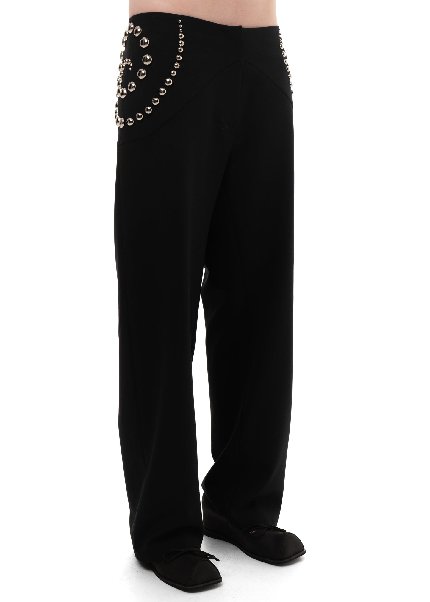 STUDDED SPIRAL TROUSERS